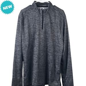 Reebok Pullover Men’s Large Heather Gray 1/4 Zip Athletic Mock Neck NEW